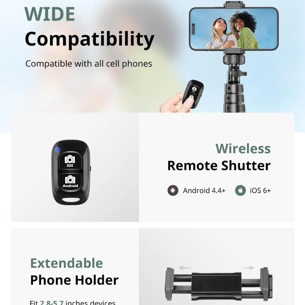 Universal Black Tripod with Remote